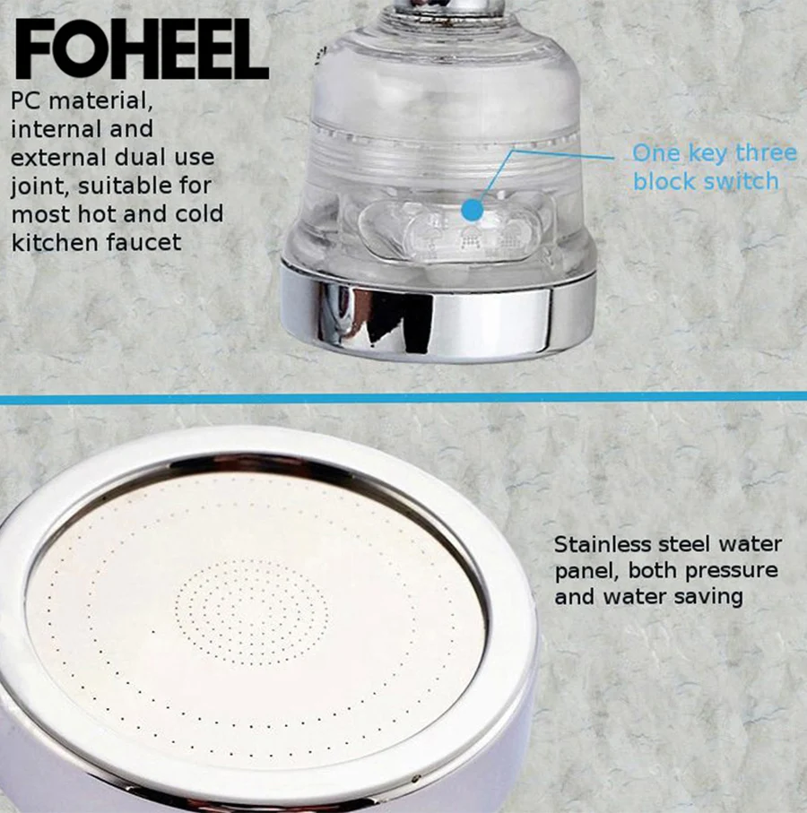 FOHEEL бытовой фильтр для воды адаптер очиститель воды кухонный кран сопло экономии кран аэратор диффузор кухонные аксессуары