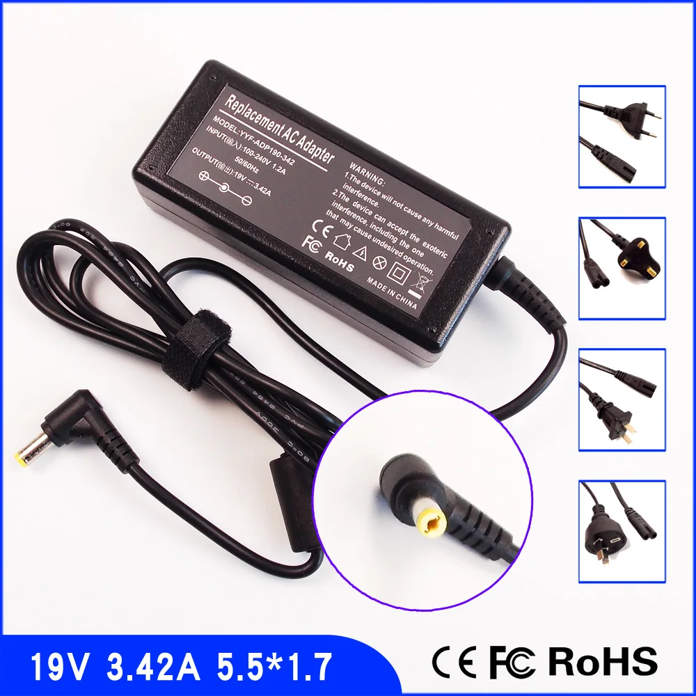 

19V 3.42A Laptop Ac Adapter Charger for Acer Aspire 3830G 7250G 4739Z 7745G 7739G 7739Z 3830T 5750G 5750Z 5253G 5830T 5830G