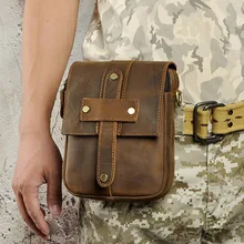 Yiang Для мужчин Пояса из натуральной кожи высокое качество Crossbody Ретро Посланник Сумка пояс сумка