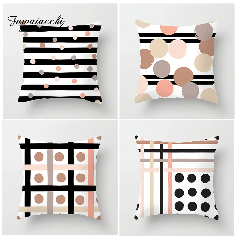 

Fuwatacchi Endless Dot Stripe Cushion Cover Various Geometric Style Pillow Cover for Bedroom Sofa Home Decoration Accessories