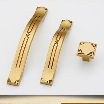 Classical Copper Door Handles Wardrobe Drawer Pull Kitchen Cabinet Handles for Furniture Handles Hardware Accessories