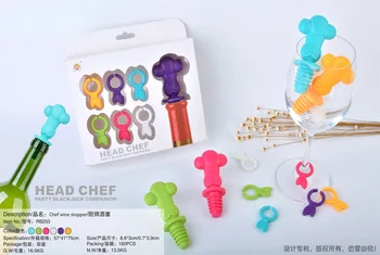 

80set=560pcs Chef Silicone Champagne Wine Bottle Stopper with Glasses Cup Marker Set Party Wine Accessories