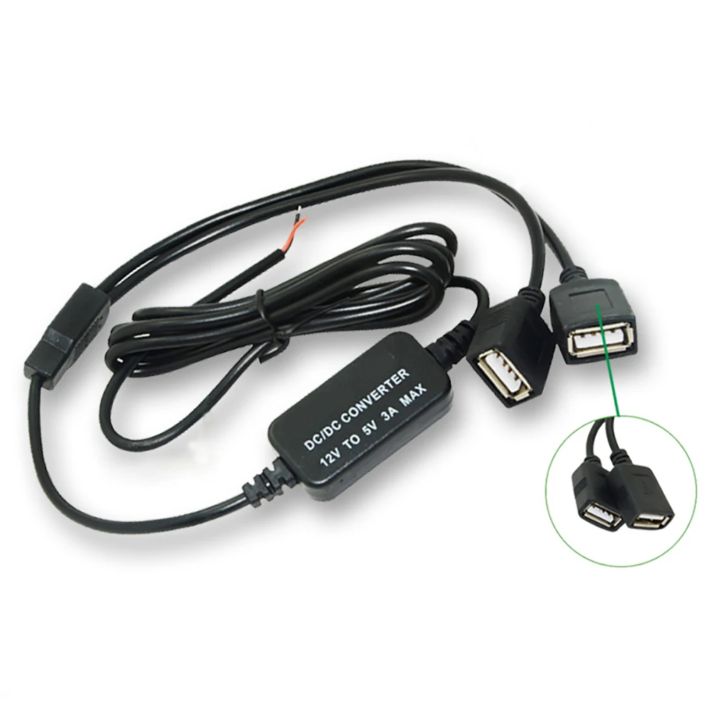 12 В до 5 В 3A 15 Вт USB адаптер напряжения конвертер двойной USB Buck конвертер понижающий модуль автомобильные аксессуары