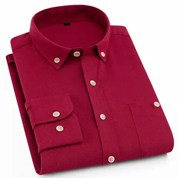 

Mens Shirts Fashion 2018 Long-sleeved Solid Color Brand Loose Flannel Dress Shirt Social Pocket Male Office Wear Tops Blouse xxl