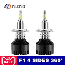 Inlong 2 шт. H4 светодиодный фары лампы H11 H1 H7 9005 9006 SAM чипы 80 Вт 10800LM 6500K Автомобильный светодиодный фары Противотуманные фары