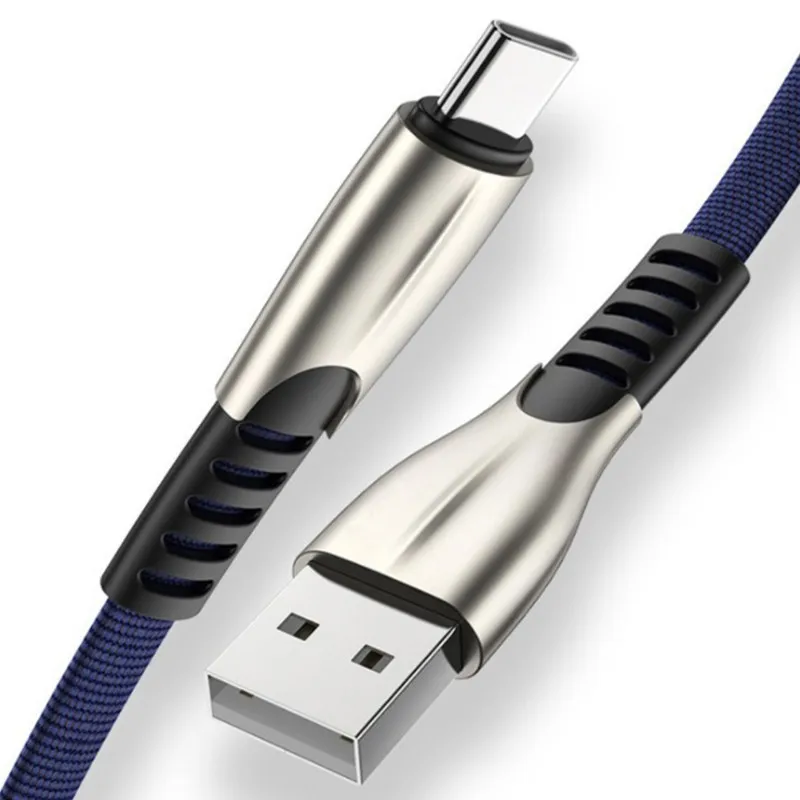 

Zinc Alloy USB Charging Cable For iPhone X XR 8 7 6 USB Type-c Data Line Charge cable Fast Charging for Samsung Oneplus xiaomi