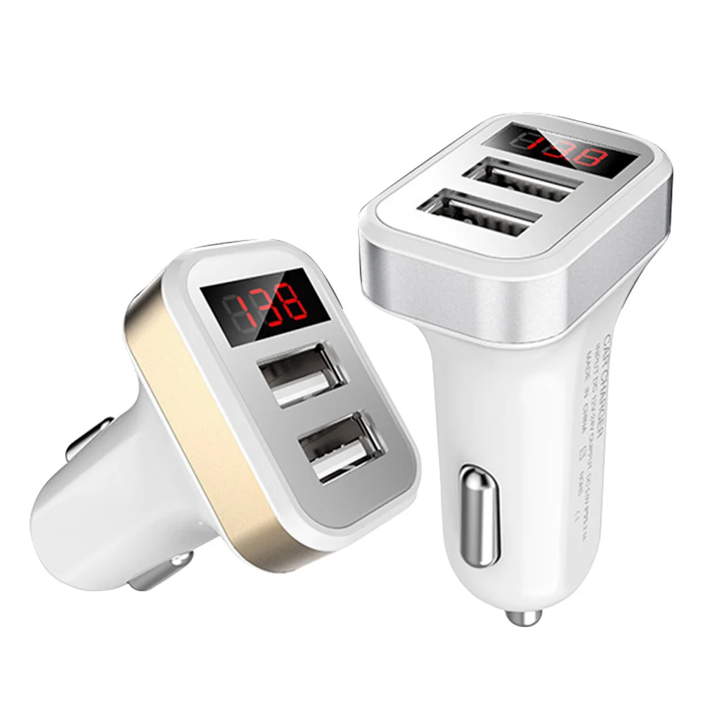 

Car Charger Digital Display Dual Port USB Adapter 2.1A LED Screen Fast Charging for iPhone X Xiaomi 9 Samsung Phone Car Charger