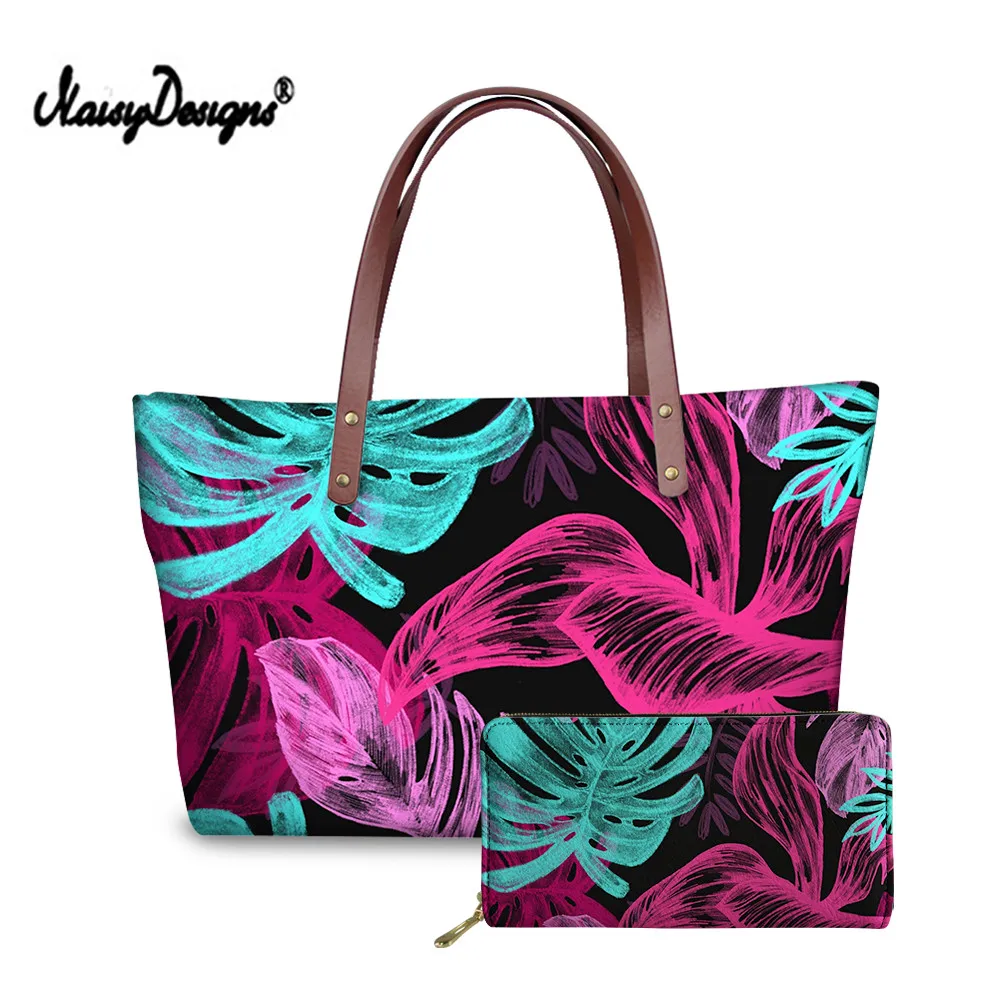 Женские повседневные сумки с тропическим рисунком, большие вместительные сумки через плечо для дам, сумочка-мессенджер, тоут, дропшиппинг