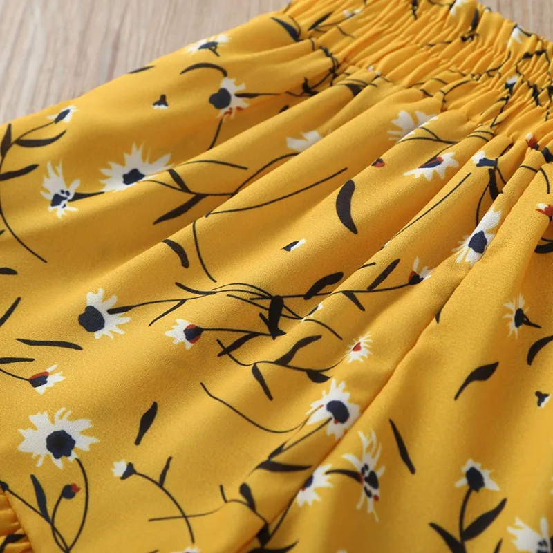 Summer Floral Printed Baby Girls Shorts Ruffle Floral Printing Short Kids Elastic Waist Loose Pants