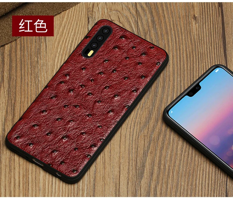 Чехол для телефона из натуральной кожи для huawei P20 Pro Чехол Страусиная текстура задняя крышка для mate 9 10 P10 Nova 2 2s Plus Honor 9 V9 чехол