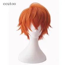 Ccutoo Мистик мессенджер 707 saeran 1" оранжевый короткий пушистый слоистый Синтетический волос дзен Yoosung термостойкие косплей полный парик