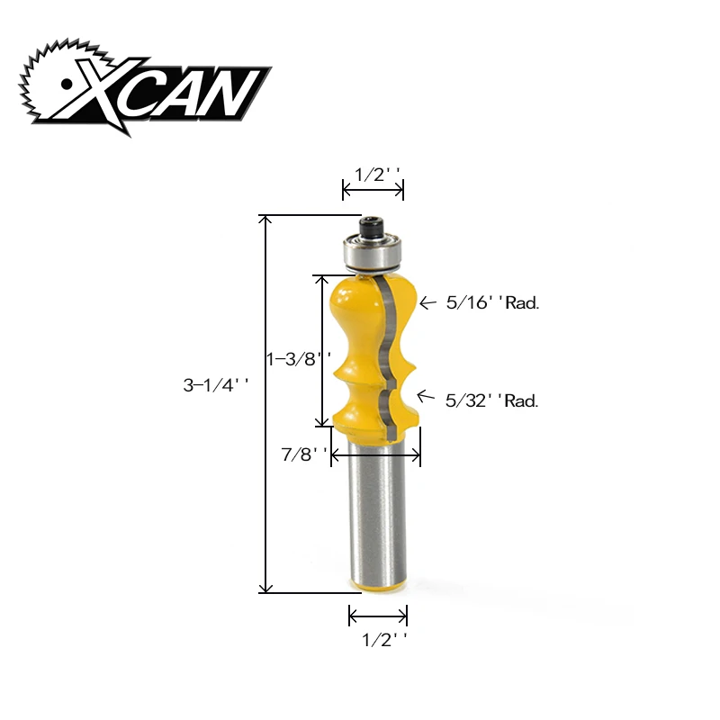 

Xcan 1pc 1/2 shank carbide carbide router bit router milling cutter for Wood Trimming Knives