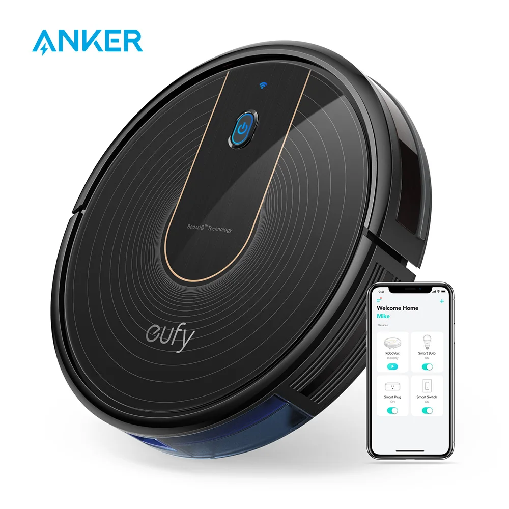 Eufy [BoostIQ] RoboVac 15C, Wi-Fi, 1300Pa супер-тонкий, тихий, самозаряжающийся робот-пылесос для твердых полов и ковров среднего размера