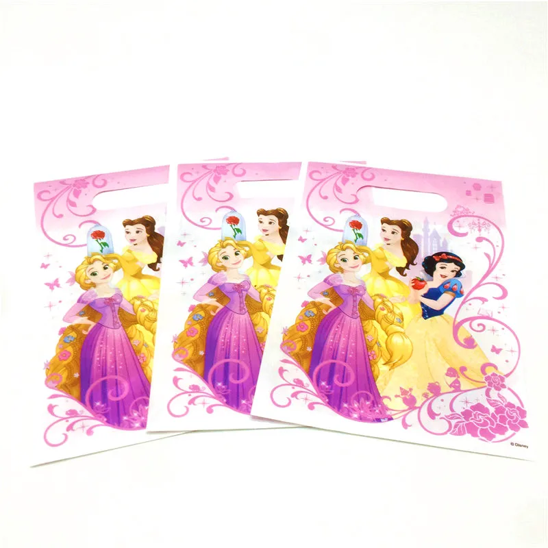 

Disney Six Princess Snow White Theme 6pcs Baby Shower Little Snack Bag Plastic Loot Bag Kid Birthday Party Candy Gift Bag Supply