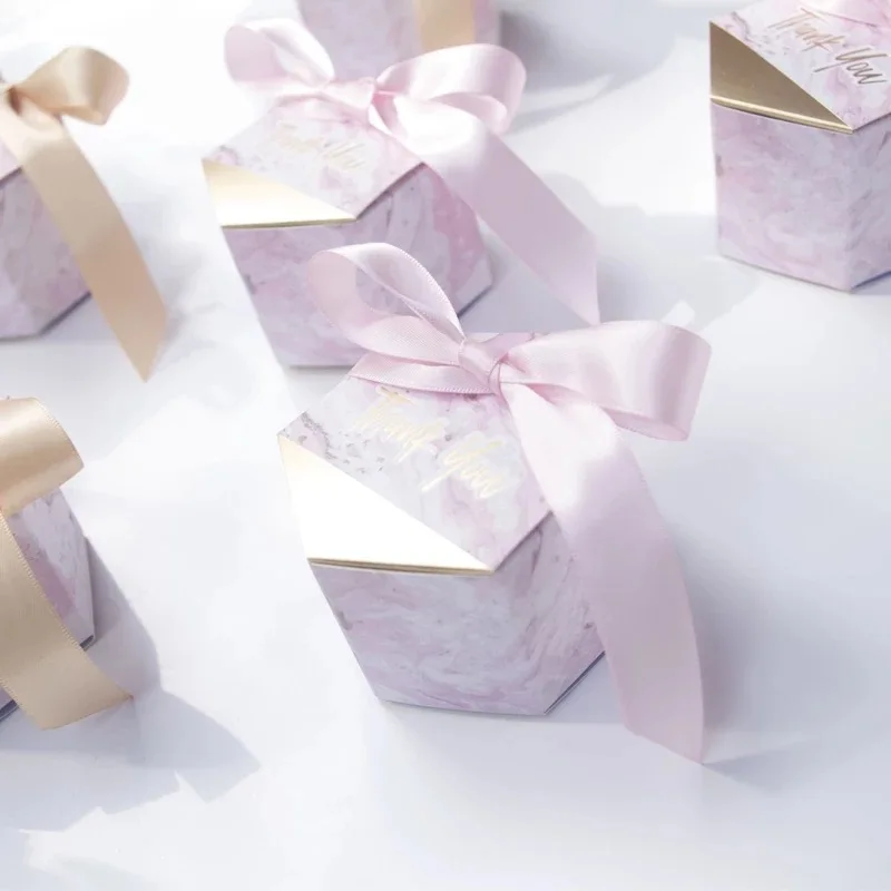 10 шт. маленькая Подарочная коробка Золотая фольга бумага спасибо конфетная коробка прекрасные свадебные коробки с лентой украшения для праздничного стола