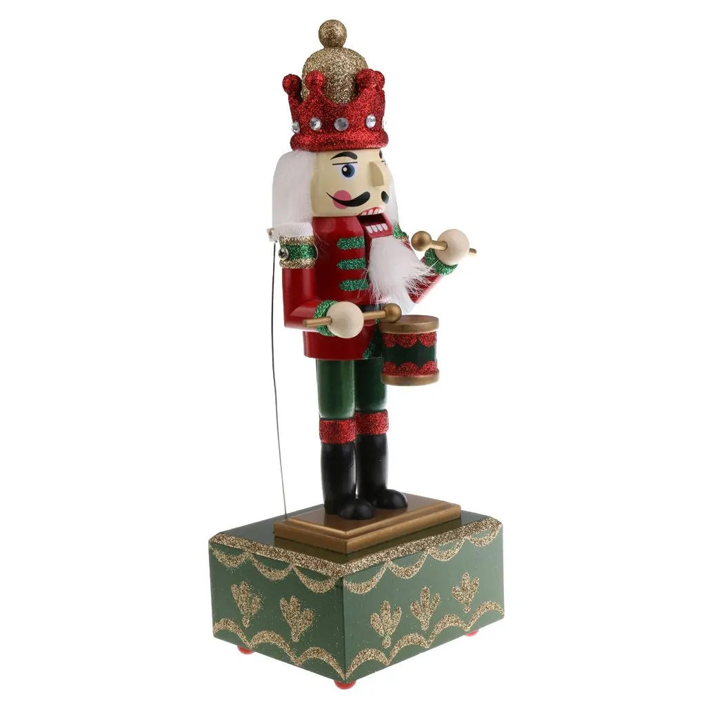 Caixa de Música Natal para a Criança da Família 32cm de Madeira Nutcracker Boneca Estatueta Collectible Ornamento Casa Decoração Brinquedos Presente Amigo 7 High Quality Brinquedos e hobbies