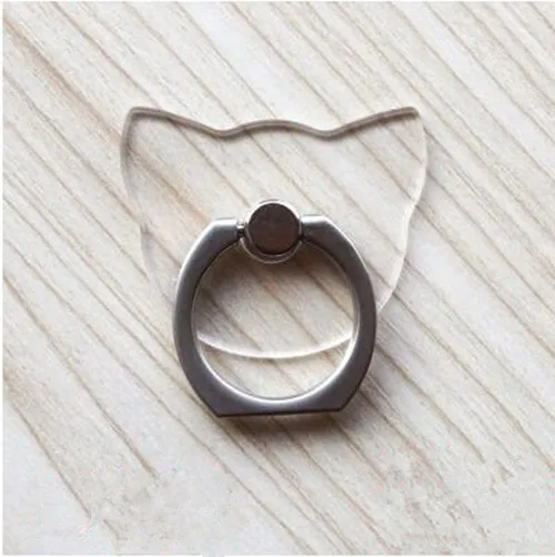 Дизайн ABS Прозрачный мобильный телефон кольцо-держатель на палец держатель милый кот сердце Mustachio телефон кольцо держатель подставка для iPhone - Цвет: 6