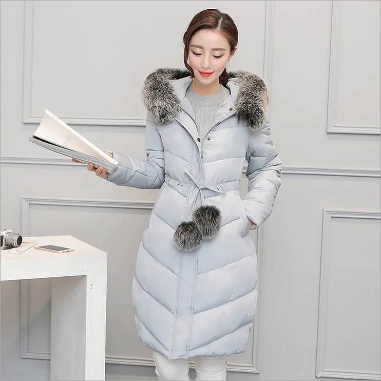 2017 new winter coat and long sections thick padded knees Korean font b women b font
