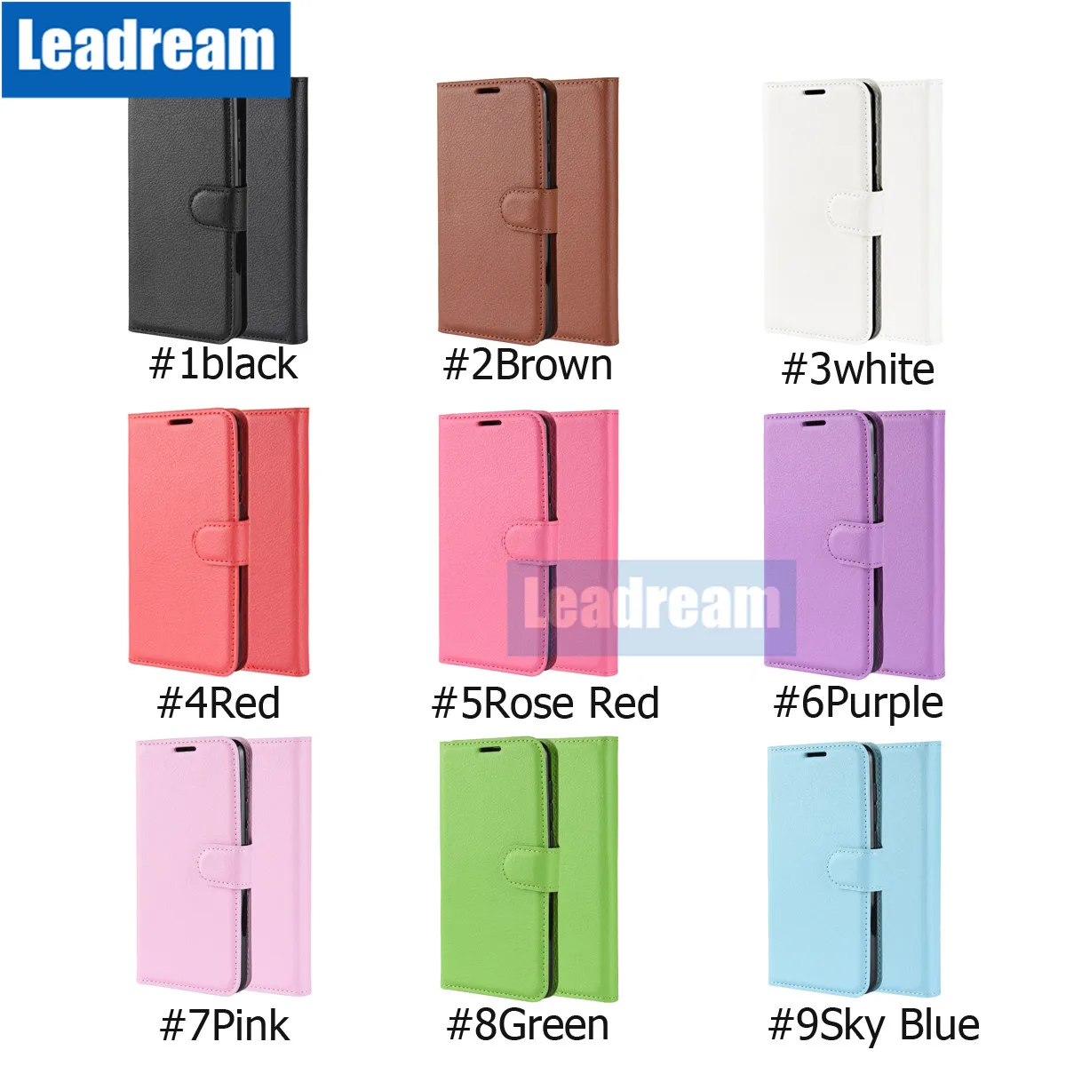 

100PCS PU Litch Leather Wallet Case Cover with Card Slot Flip Cover Shell for Samsung A80 A90 A70 A60 A50 A40 A30 A20E A10