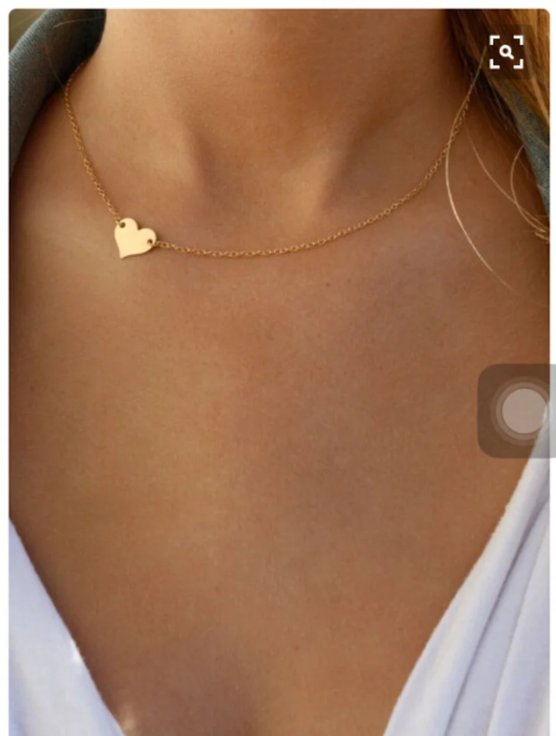

Fashionable simple heart-shaped pendant metal short for the women necklace female personality peach heart clavicle chain