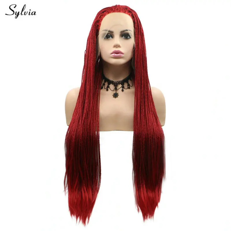 Sylvia натуральный Hairline теплый цвет синтетический синтетические волосы на кружеве Искусственные парики красный, желтый лаванда фиолетовый