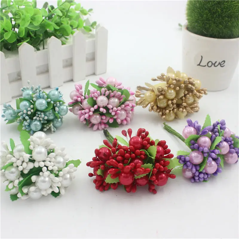 

10 pcs diy simulation material flower bouquet of flower wreath core material of chest ear decoration with flowers