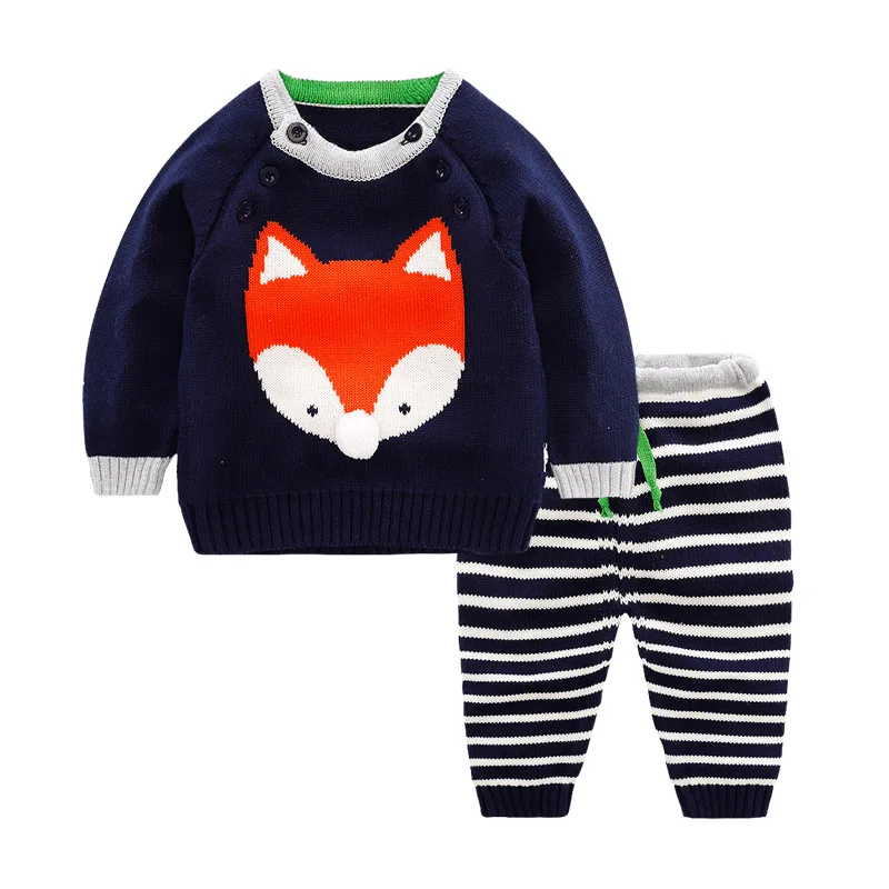 

Hurave 2018 lasted winter baby boys Infants sets full sleeve Toddler kintted sweater + pants 2 pcs suits children kids outfits