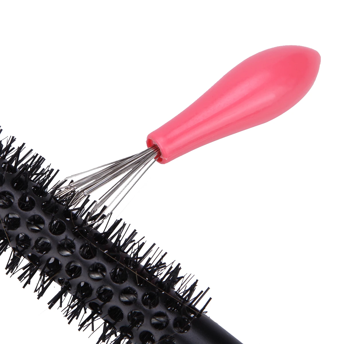 Профессиональная щетка для чистки волос с пластиковой ручкой, встроенный чистящий гребень для удаления пыли, инструмент для удаления волос, аксессуары для укладки