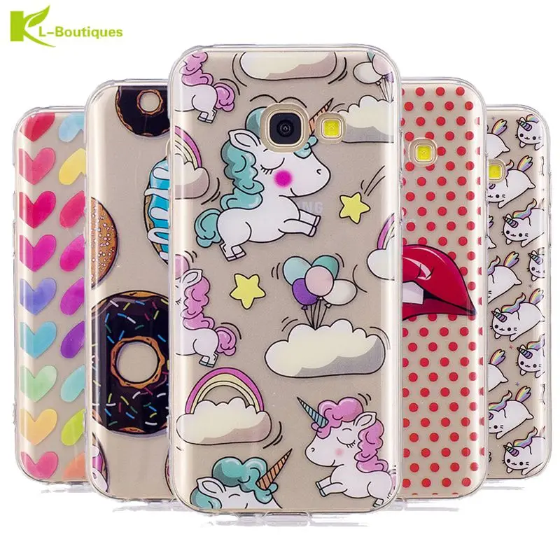 

KL-Boutiques Unicorn Silicon Case for Samsung Galaxy A5 2017 A520 Clear Cover Soft TPU Transparent Cute Cartoon Phone Cases