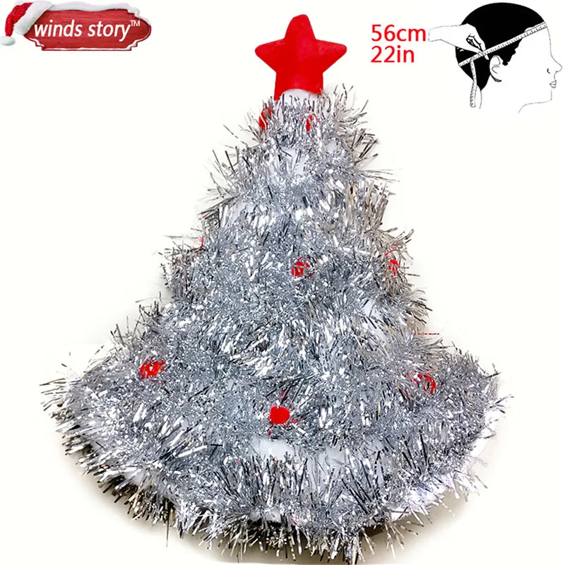 Мишура Рождественская елка шляпа на 1 шт оголовье Дед Мороз для рождества, рождественской вечеринки нарядное платье в стиле Санты шапка-скафандр праздничные украшения Головные уборы - Цвет: SDM0013-3