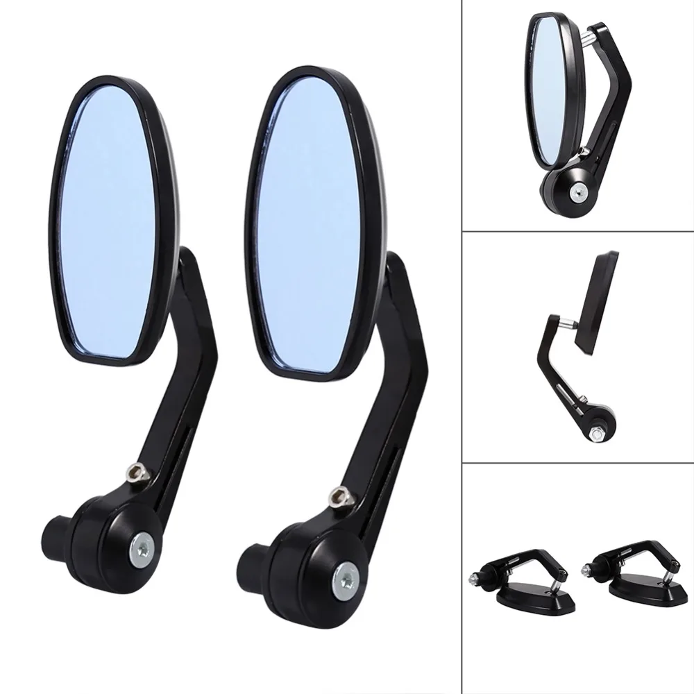

1 Pair 7/8" Motorbike Handle Bar End Rear View Mirrors Black Motorcycle Sale Price 360 Degree Swivel motorcycle parts motos