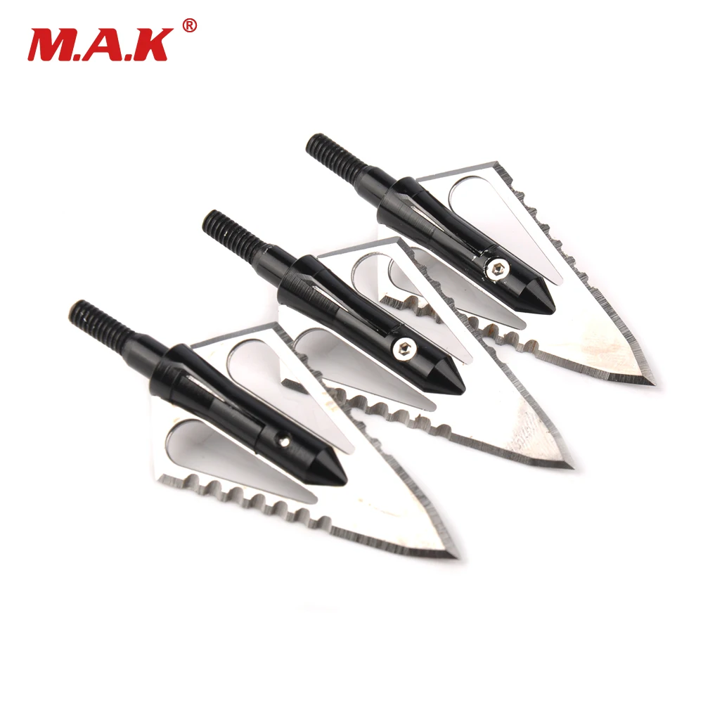 

6/12pcs 100 Grain Hunting Arrows Fixed 4-blade Sharp Broadheads Arrow Heads for Outdoor Hunting
