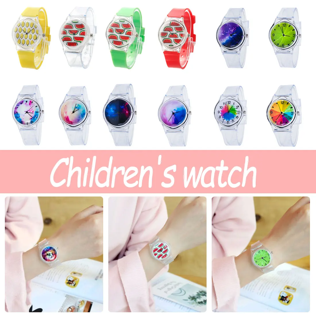

Simple Fresh Simple Fruit Pattern Watch Silicone Unique Strap