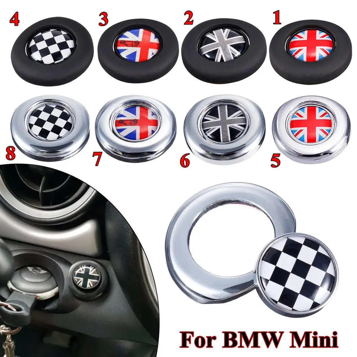 

Set Start Button Decorative Car Sticker Protective Auto Accessories Decal Car Styling for BMW for Mini Cooper clubman countryman