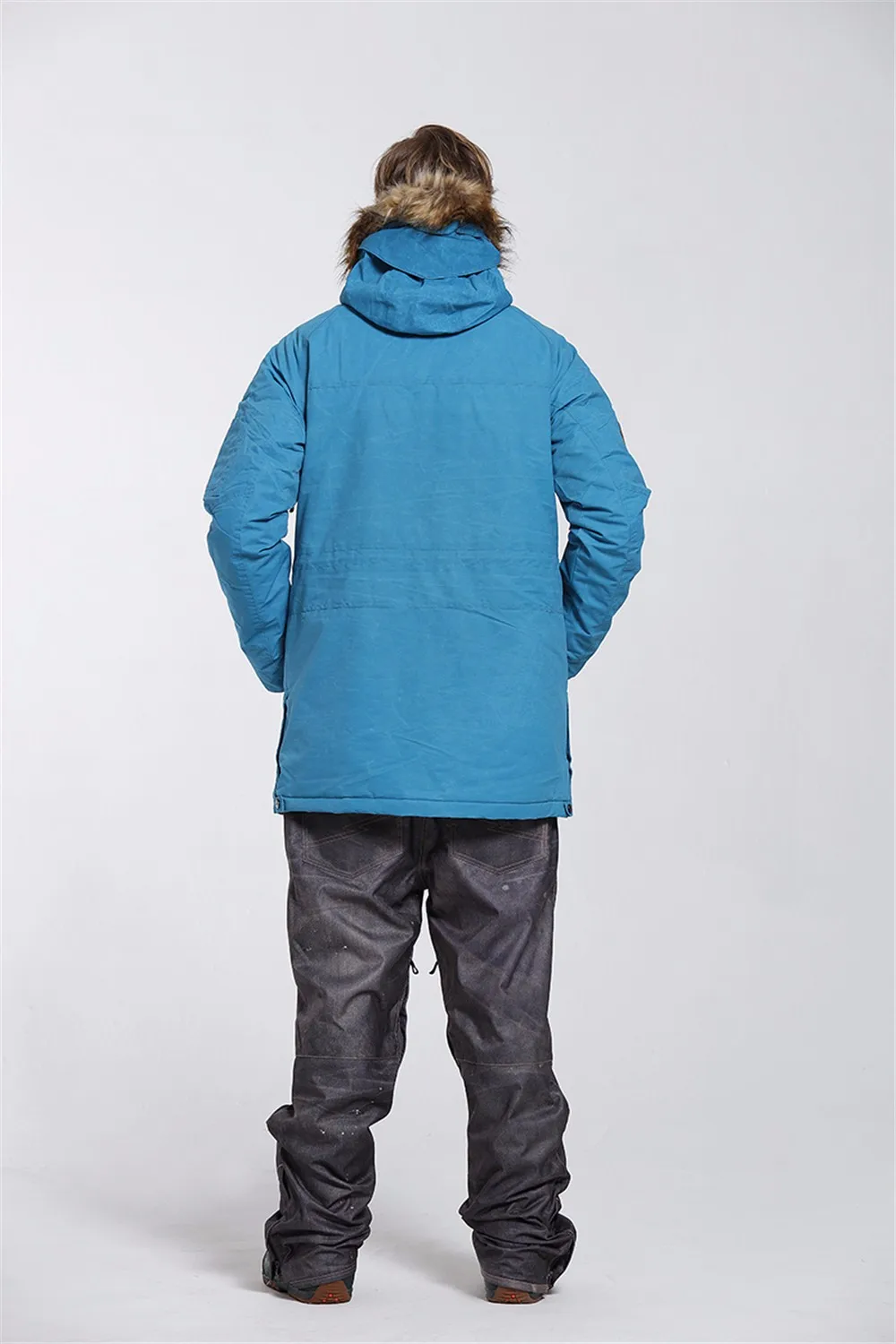 GSOU зимняя Лыжная куртка мужская куртка для сноуборда с меховым капюшоном водонепроницаемый ветрозащитный лыжный костюм Мужская Верхняя одежда для сноубординга
