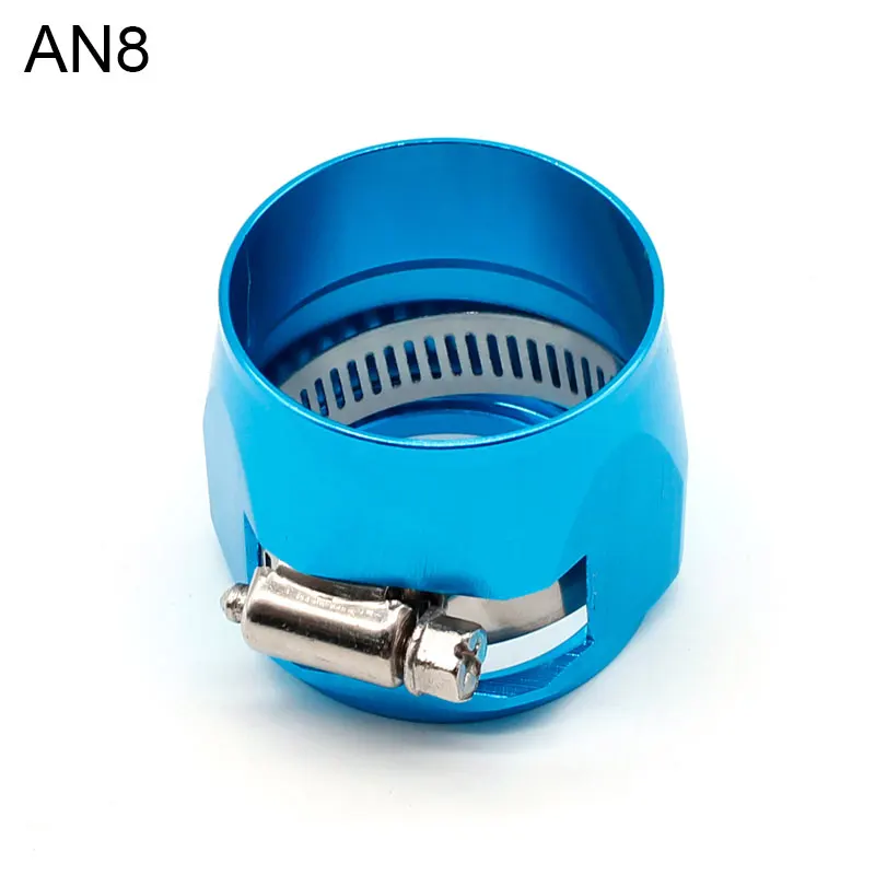 AN8 BLUE-2 Car Accessories Oil Fuel Hose Clamp Hex Finishers Aluminum Hose End Fitting Oil Water Pipe Adapter AN4 AN6 AN8 - Цвет: AN8 BLUE-2