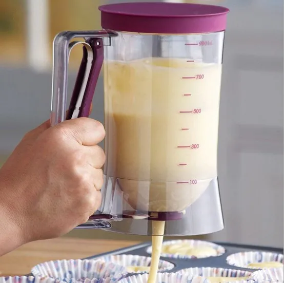

1PC Baking Tool Cake Dough Dispenser Cupcake Funnel Batter Dispenser Valve Measuring Cup Mix Measuring kitchen tool