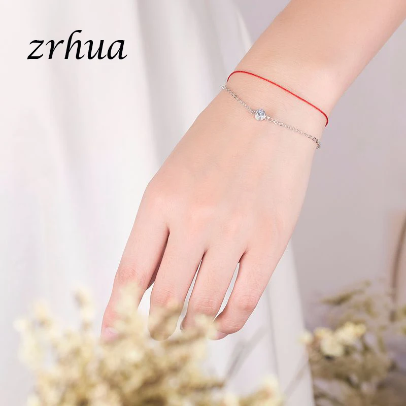 ZRHUA хрустальные круглые CZ браслеты для женщин свадебный браслет с шармами из