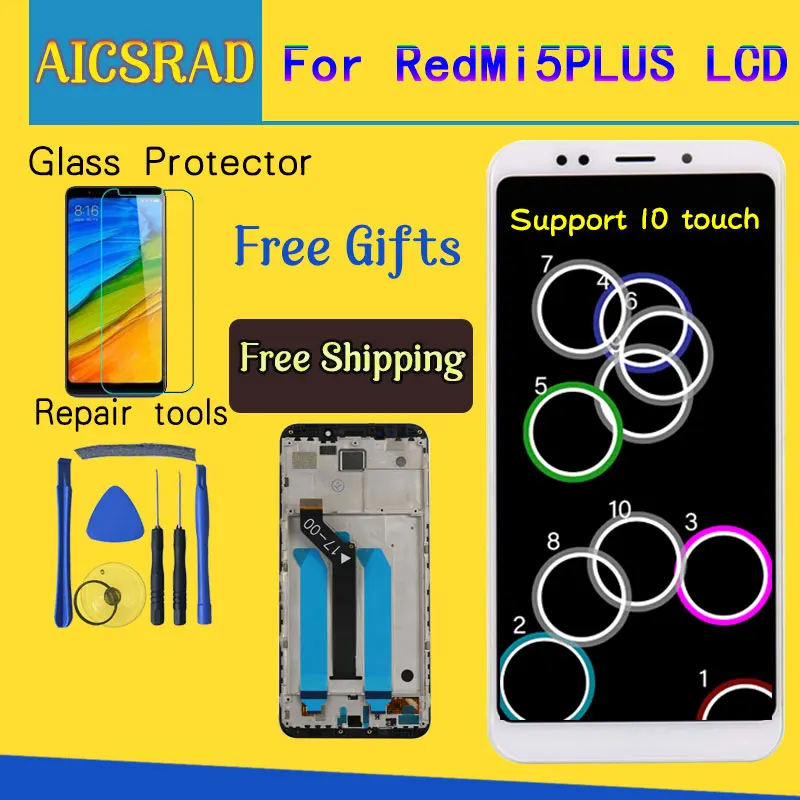 AICSRAD 100% тест для XiaoMi Redmi 5 Plus ЖК дисплей + сенсорный экран FHD 99 &quotв сборе ремонтные