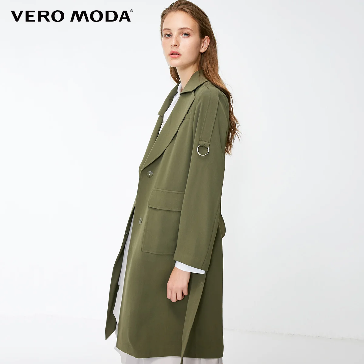 Safari Vero Moda OL Стиль двусторонний рукав на шнуровке чистый Тренч | 318321534 - Цвет: Safari
