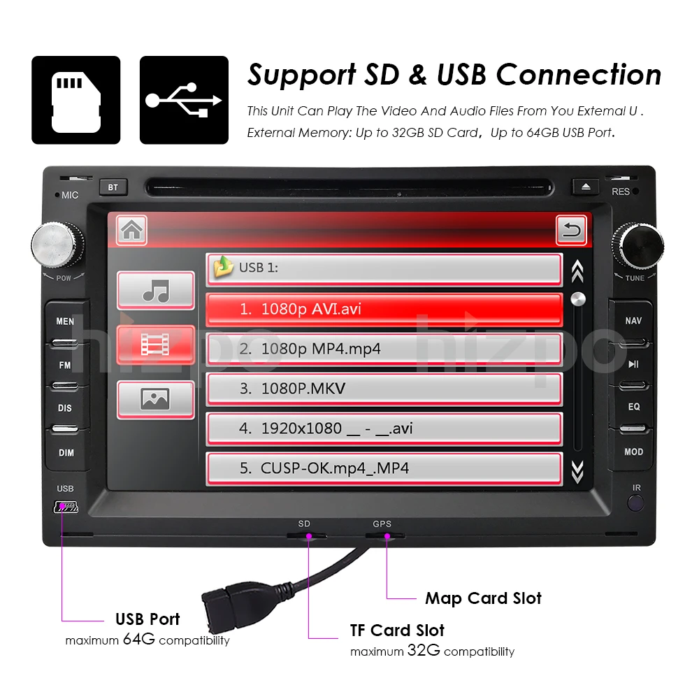 Perfect 7" Car DVD Player for VW Golf 4 T4 LUPO POLO Passat B5 Sharan with RDS BT GPS Bluetooth Radio Canbus SD USB Free Camera Map card 16