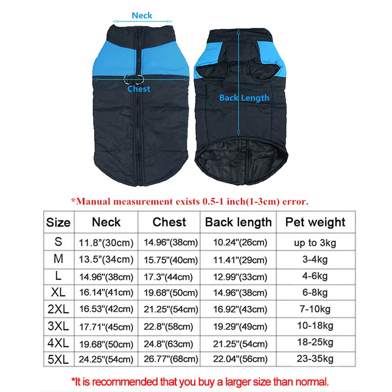 Водонепроницаемая зимняя одежда для собак, куртка для собак, теплое зимнее пальто для щенков, средний и большой размер, 5 цветов, костюм для собак, S-5XL