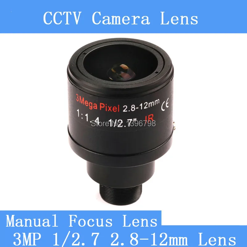 

PU`Aimetis 3.0Megapixel Fixed Iris 2.8-12mm M12 Manual Focus Zoom MTV Lens For 1/3"&1/4"CCTV Security CCD Camera