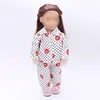 18 inch Girls doll pajamas Red Daisy printed pajama suit Baby toys dress American new born clothes fit 43 cm baby c12