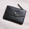 SIMLINE Genuine Leather Men Wallet Vintage Handmade Female Male Short Small Slim Wallets Coin Purse Card Holder Zipper Pocket ► Photo 2/6
