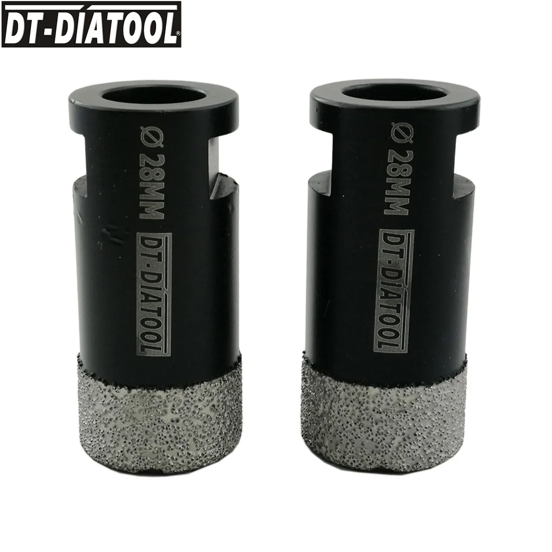 DT-DIATOOL 2pcs M14 thread Dia 28mm Vacuum Brazed Diamond Drill Core Bits Dry for Drilling Ceramic Tile Granite Hole Saw 1-1/8"