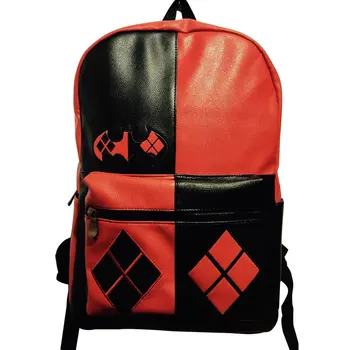 

Anime Suicide Squad Leather Backpacks Lovely Cartoon Deadpool Printing Students School Bag mochila Cool Style Men Women Backpack
