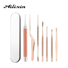 Детская Люминесцентная Ушная ложка, набор из 7 предметов, ушной резец, визуальный ушной резец, детские ушные режущие и ушные экскременты, пинцет, инструмент