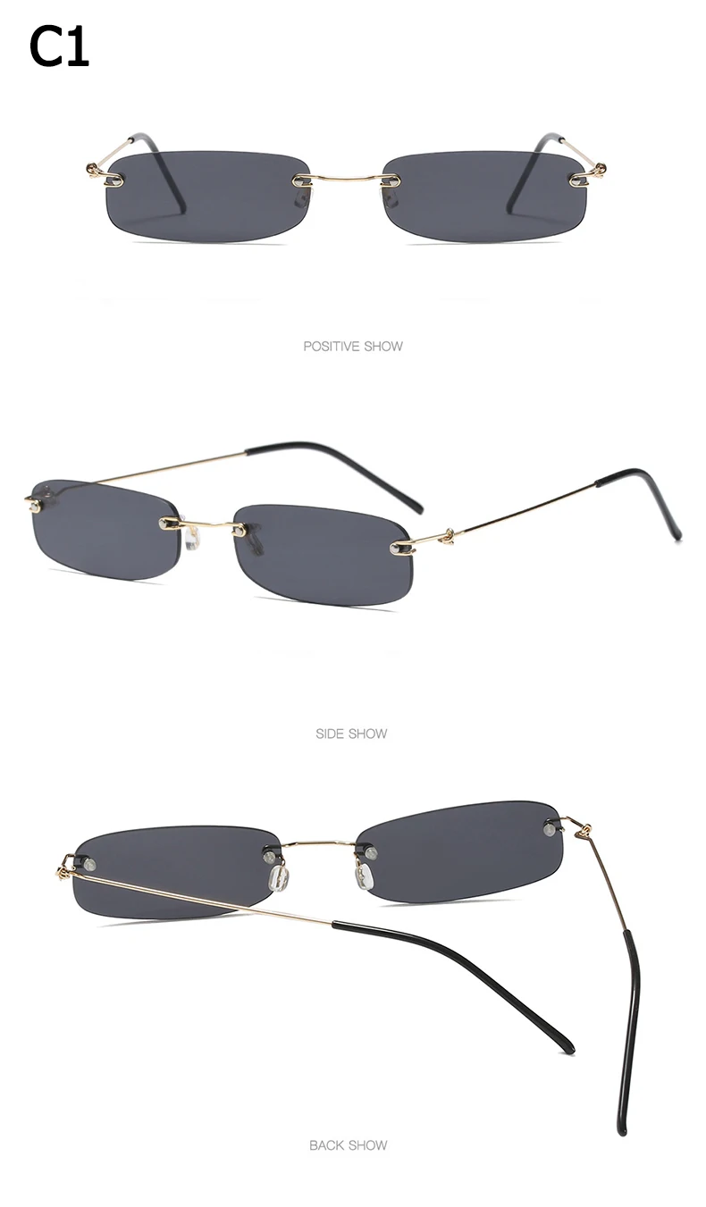 JackJad модные стильные солнцезащитные очки без оправы для женщин, тонкие маленькие прямоугольные брендовые дизайнерские солнцезащитные очки Oculos De Sol 93306