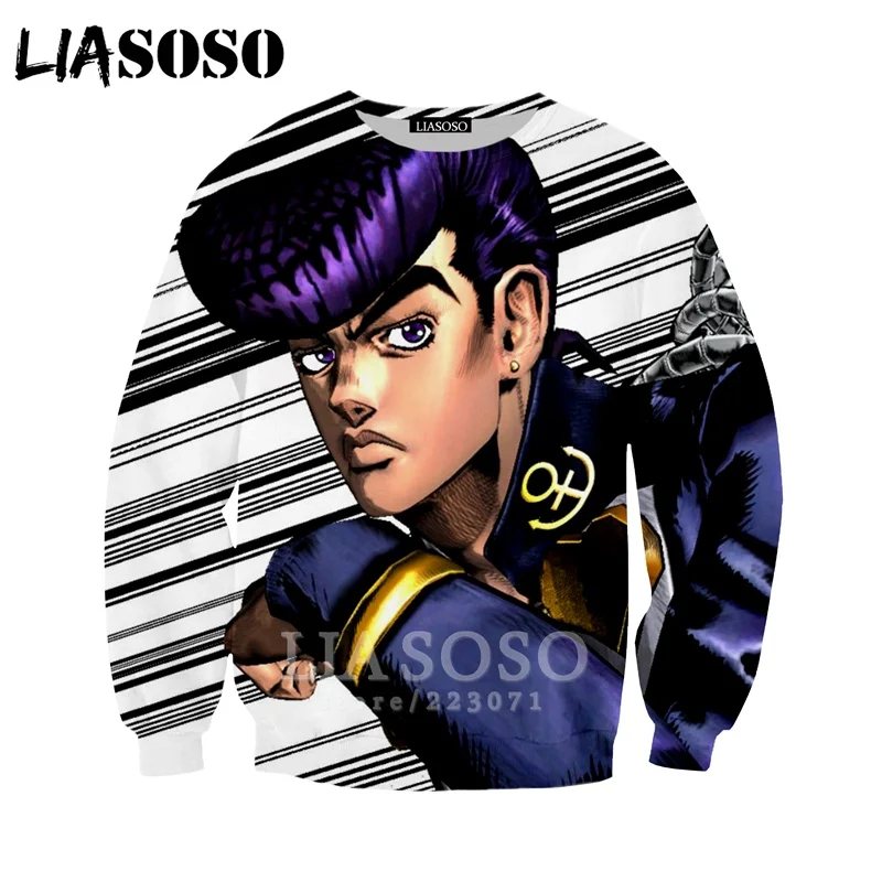 LIASOSO осень для мужчин женщин Higashikata Josuke толстовки 3D принт аниме JoJo Необычные Приключения толстовка хип хоп Топ пуловер B051-5 - Цвет: 22